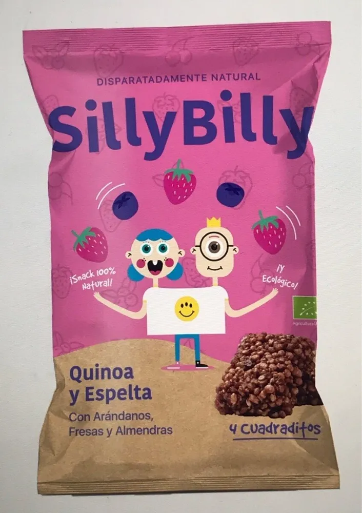Cuadraditos de Quinoa, Espelta, Arándanos, Fresas y Almendras