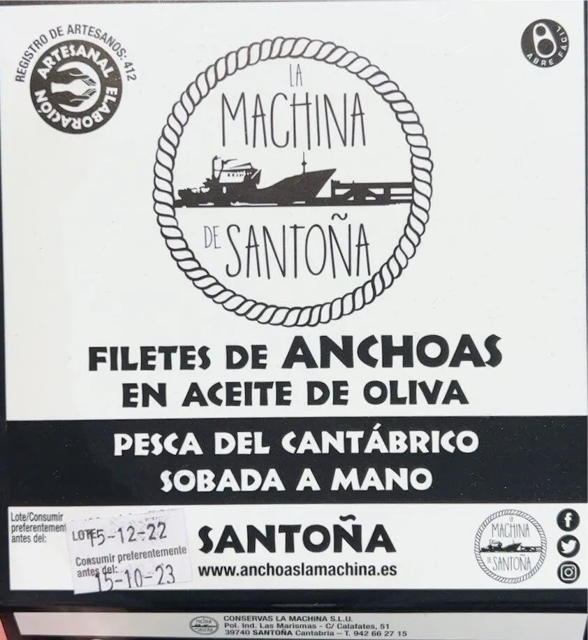 Filetes de anchoas en aceite de oliva