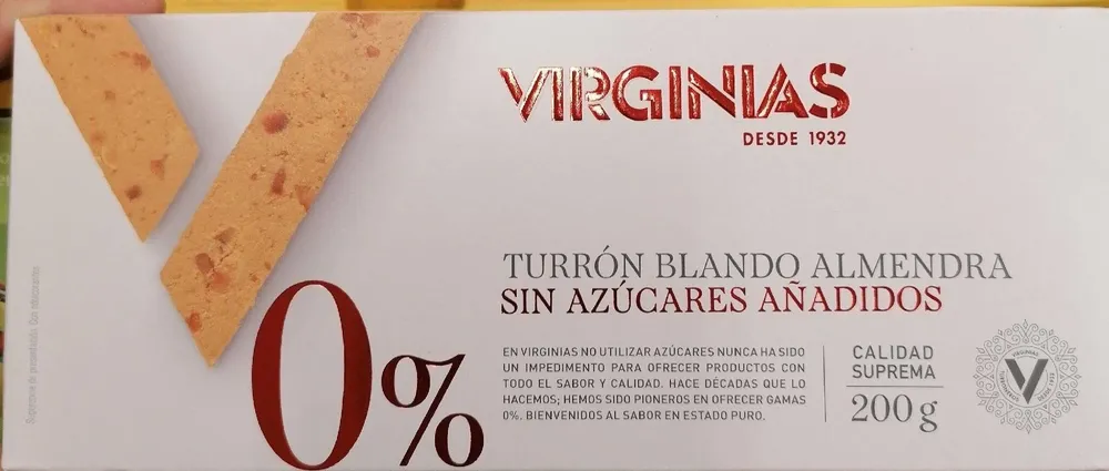 Turrón blando almendra 0%