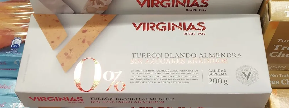 Turrón blando almendra sin azúcares añadidos