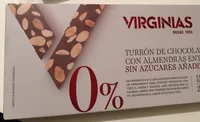 Turrón de chocolate con almendras enteras 0%