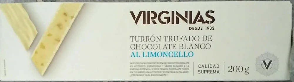 Turrón trufado de chocolate blanco al limoncello