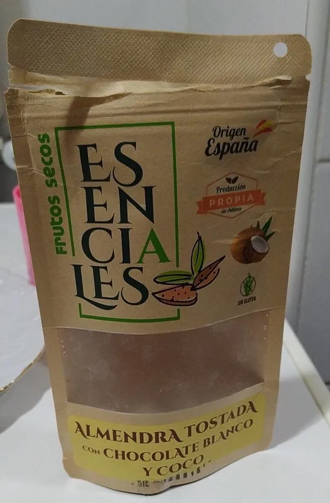 Almendra tostada con chocolate blanco y coco