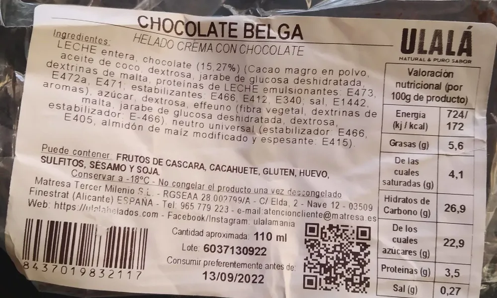 Helado chocolate belga