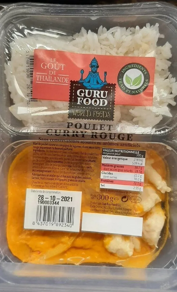 Poulet curry rouge