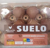 Huevos de gallinas criadas en el suelo