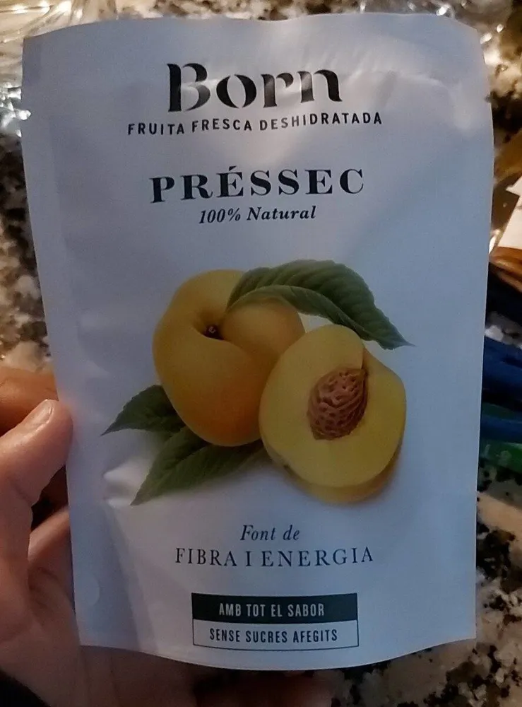 Fruita fresca deshidratada préssec