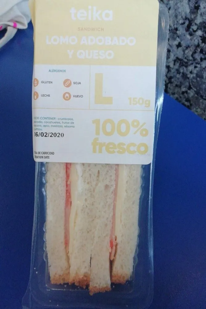 Teika sandwich lomo adobado y queso