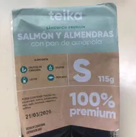 Sandwich premium salmon y almendras con pan de amapola