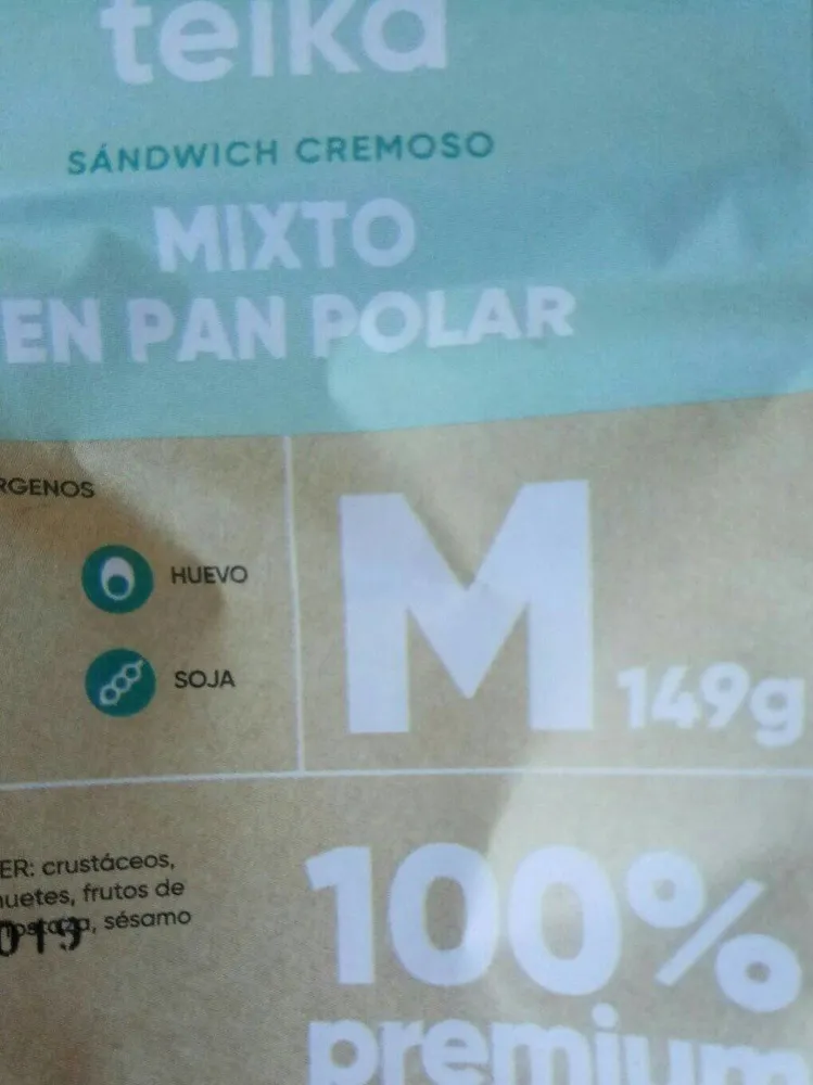 Sandwich cremoso en pan polar