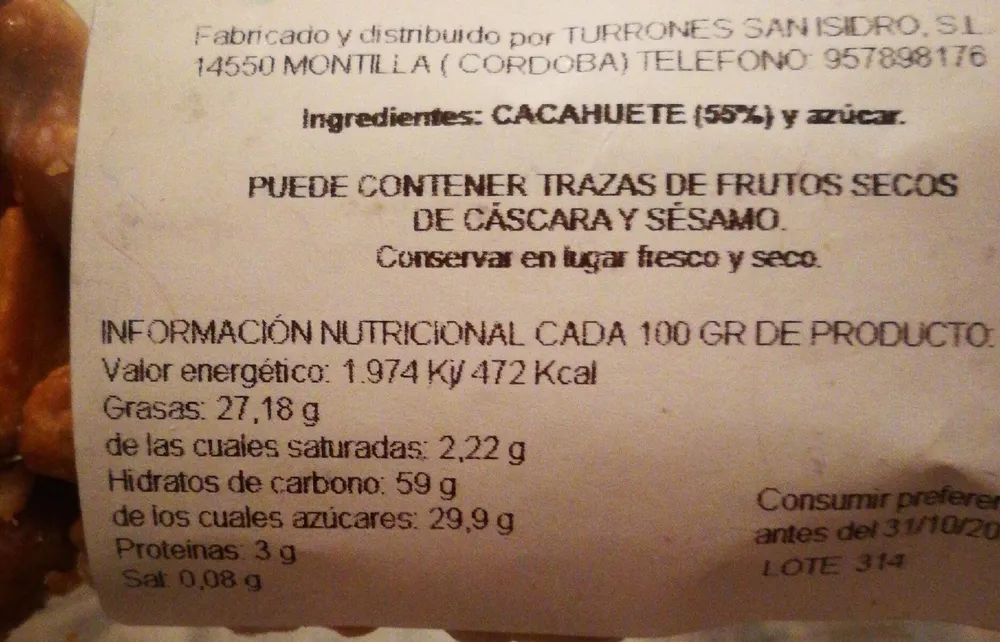 Garrapiñadas de cacahuetes