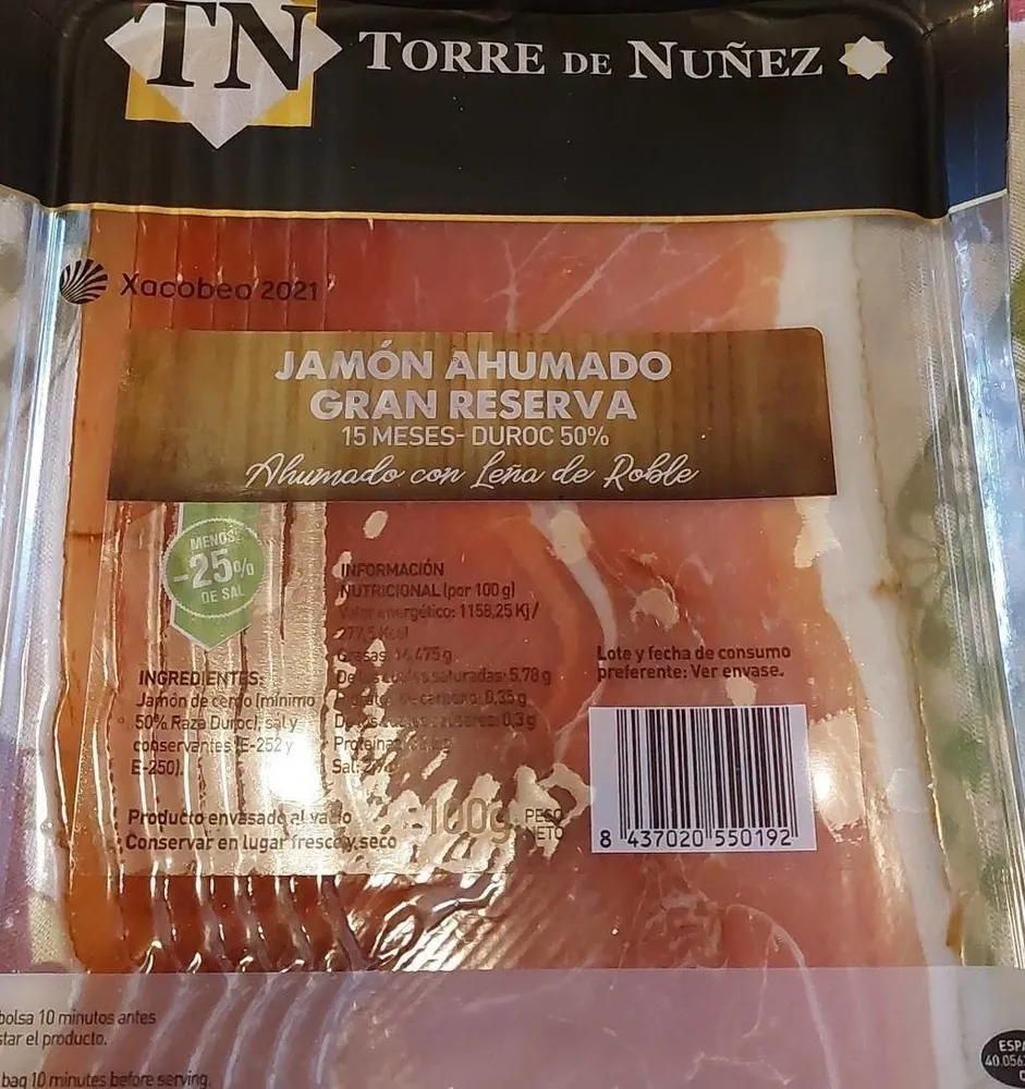 Jamón Ahumado gran reserva  15 meses Duroc