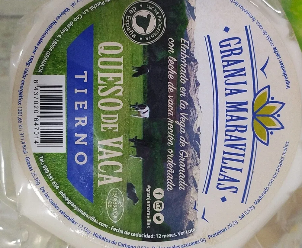 Queso de vaca tierno