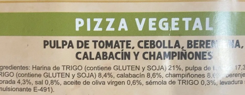 Pizza vegetal