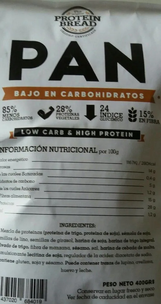 Pan protein Bread