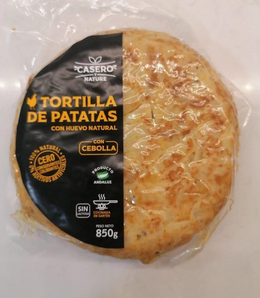 Tortilla de patatas con huevo natural