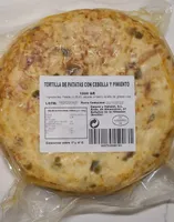 Tortilla de patatas con cebollla y pimiento