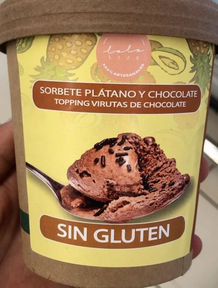 Sorbete plátano y chocolate
