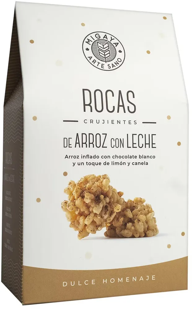 Rocas crujientes de arroz con leche