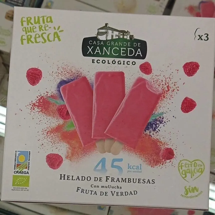 Helado de frambuesas