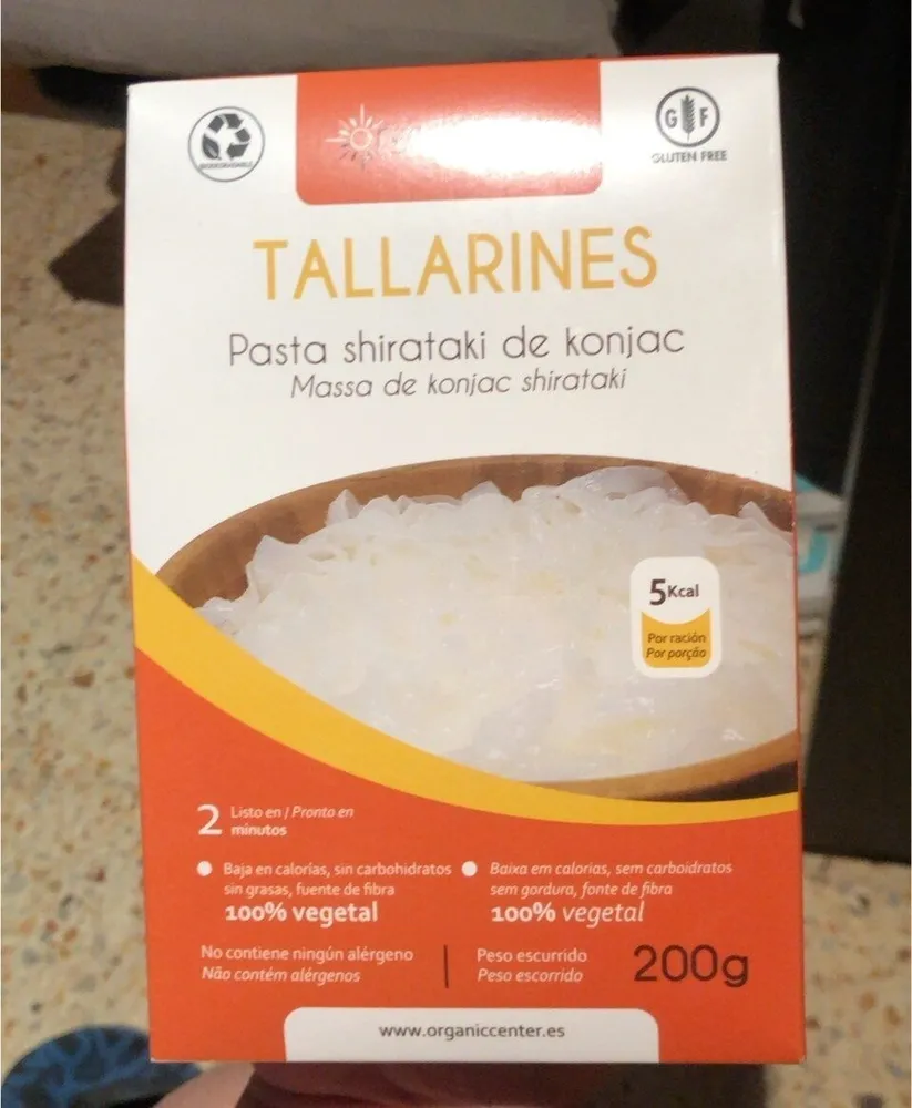 Pasta shirataki de konjac