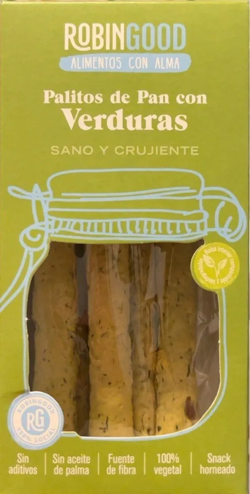 Palitos de pan con verduras