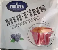Muffins con trocitos de arándanos