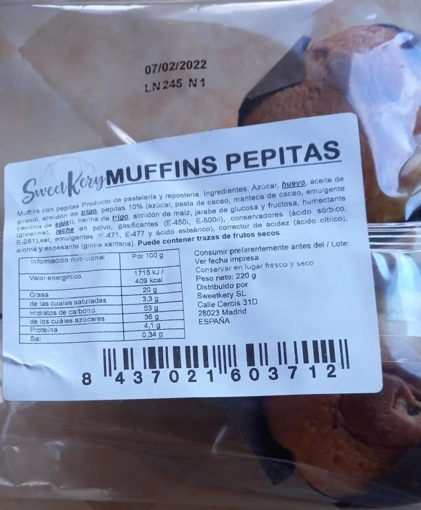 Mufins pepitas