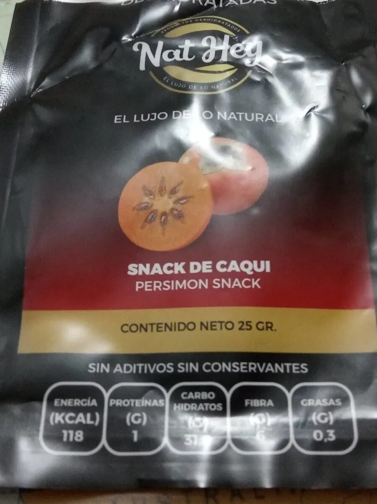 Snack de caqui desidratado