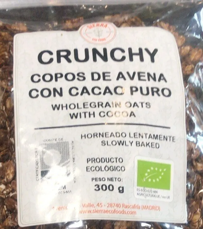 Copos de avena con cacao puro