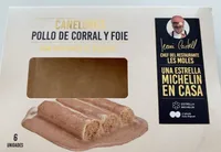 Canelones de pollo de corral y foue con bechamel de boletus