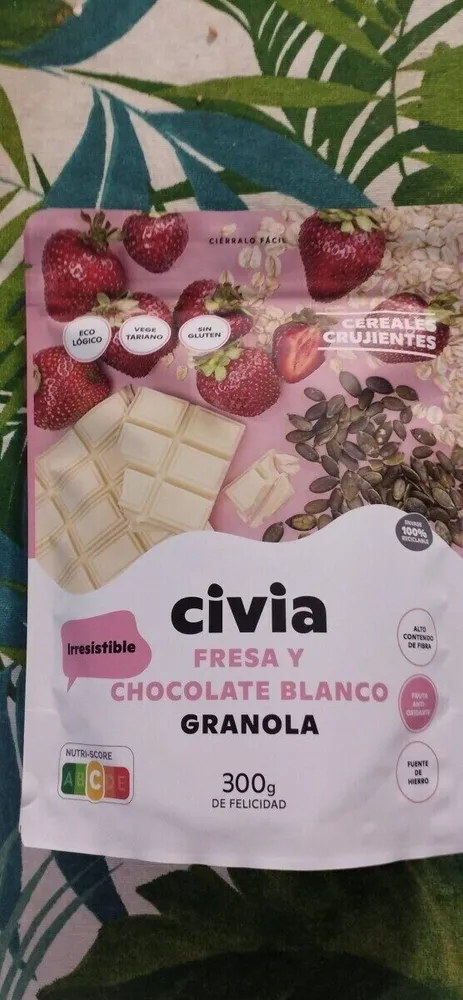 Fresa y chocolate blanco Granola