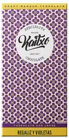 Chocolate con leche con regaliz y violetas