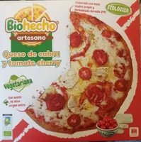Pizza queso de cabra y tomate cherry