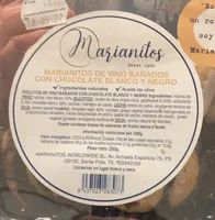 Marianitos de vino bañados en chocolate blanco y negro