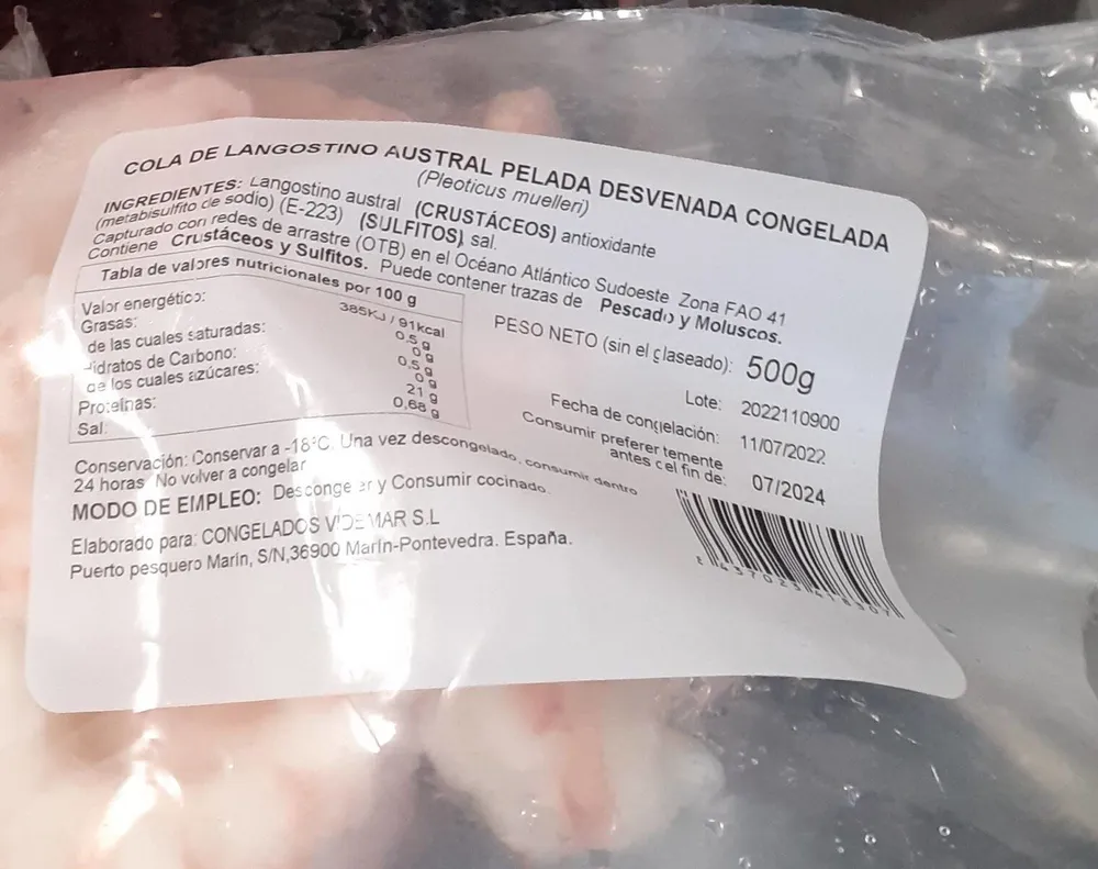 Cola de langostino