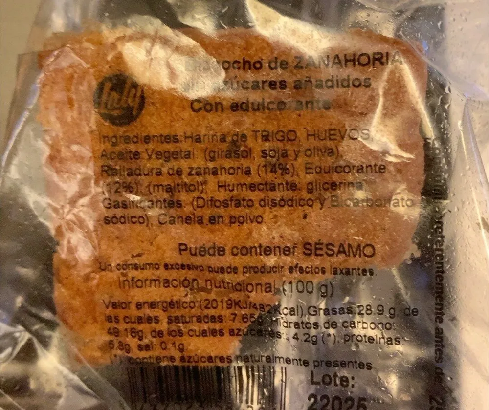 Bizcocho de zanahoria