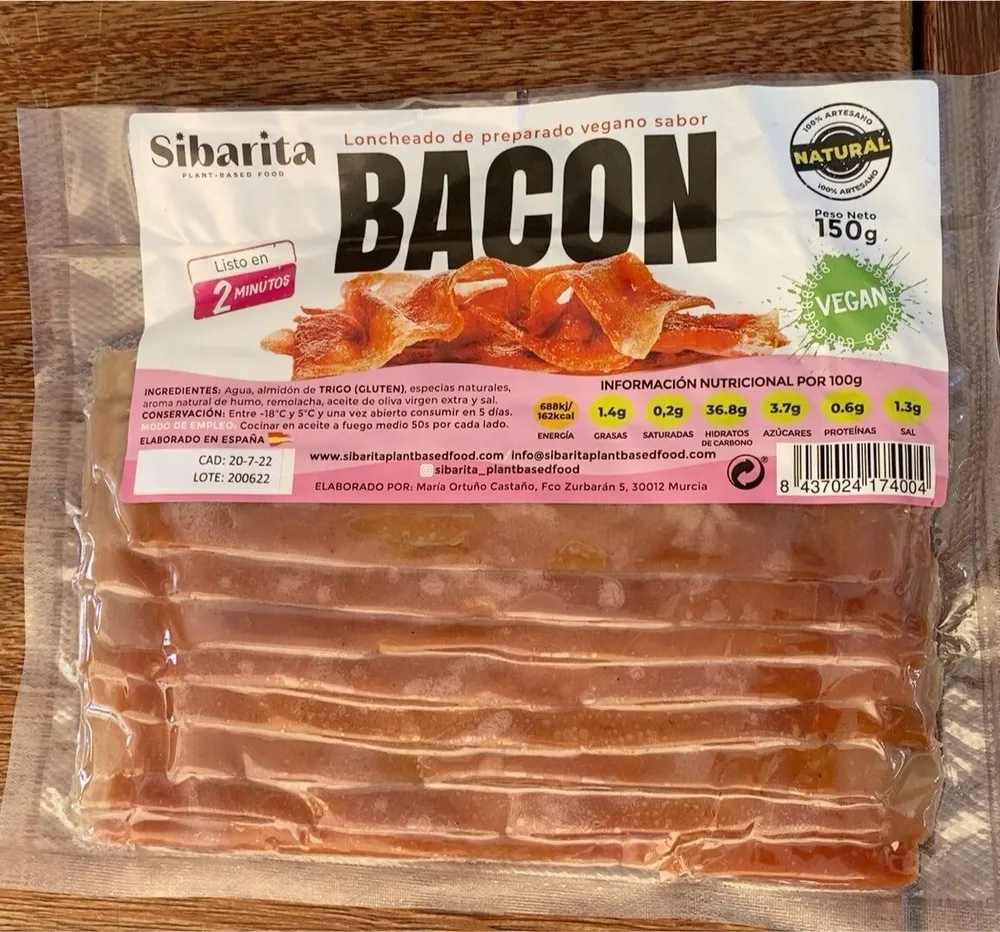 Loncheado de preparado vegano sabor bacon