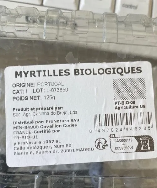 Myrtilles biologiques