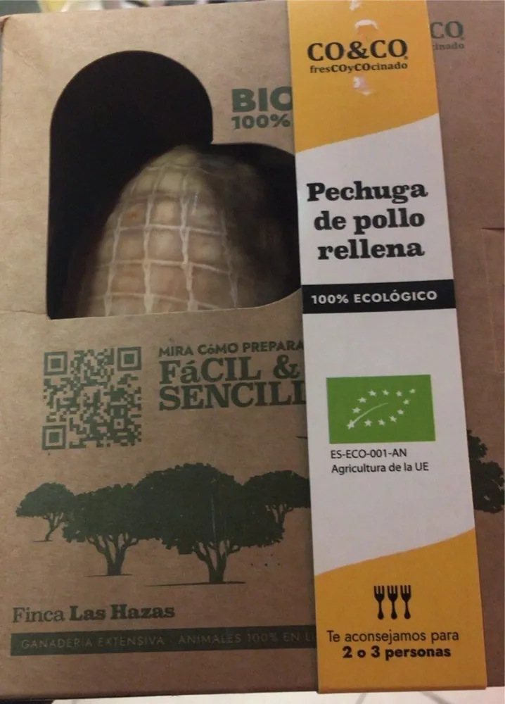 Pechuga pollo rellena asada