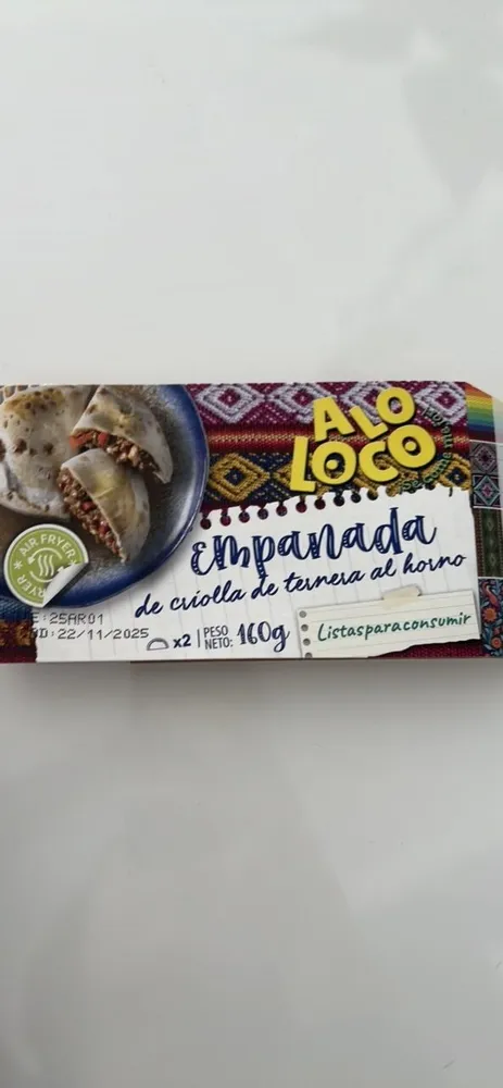 Empanada de criolla de ternera al horno