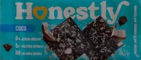 Snack de fruta con coco y chocolate