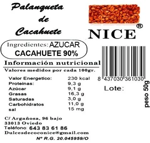 Palanqueta de cacahuete
