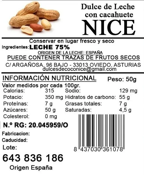 Dulces de leche con cacahuete