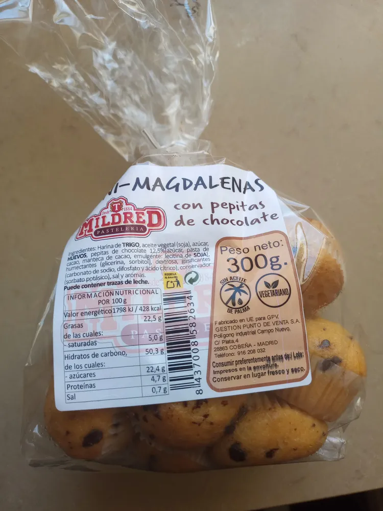 MINI-MAGDALENAS con pepitas de chocolate