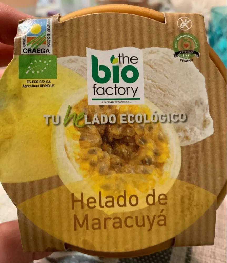 Helado bio del maracuya