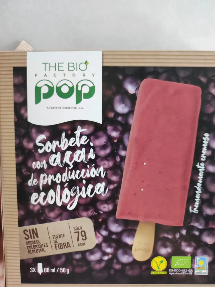 The Bio Factory pop. Sorbete devAçai.