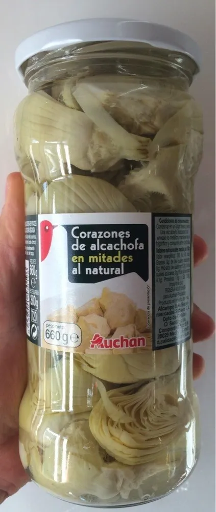Corazones de alcachofa en mitades al natural