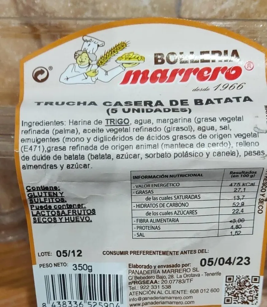 Trucha casera batata