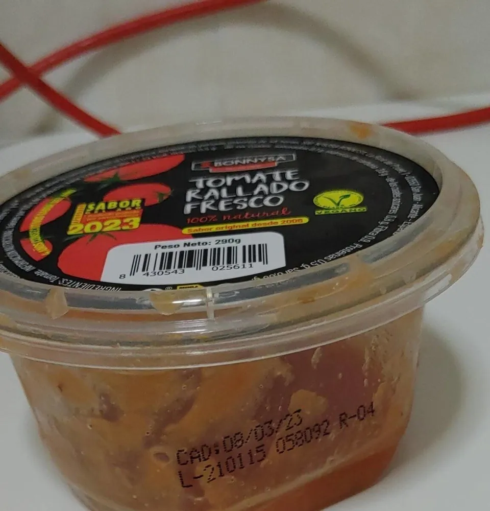 Tomate rallado fresco
